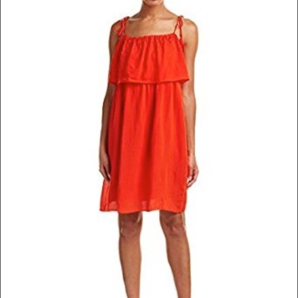 Women's Laundry Cherry Tomato Red Embroidered Shift Dress - Picture 1 of 3